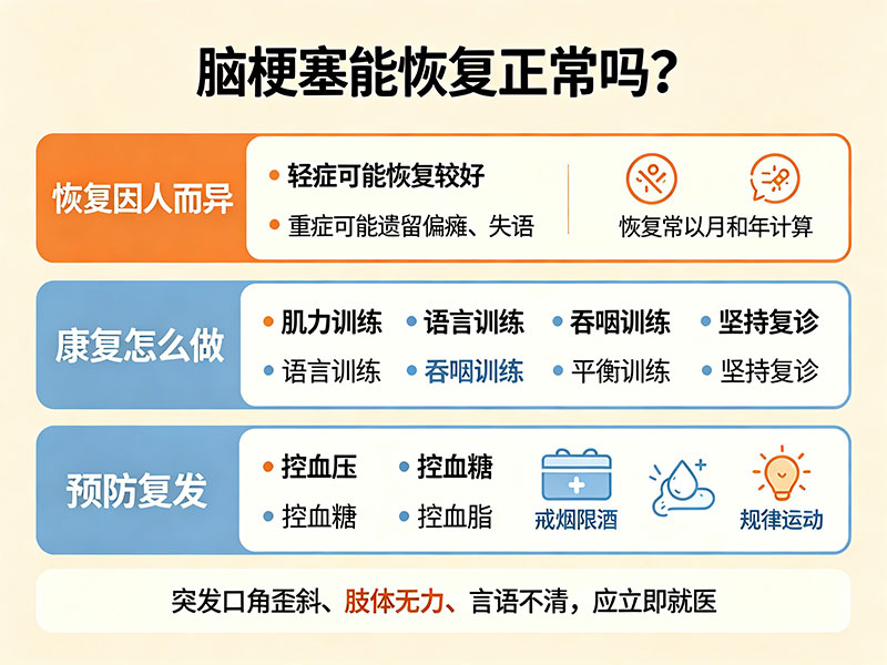 脑梗塞能恢复正常吗