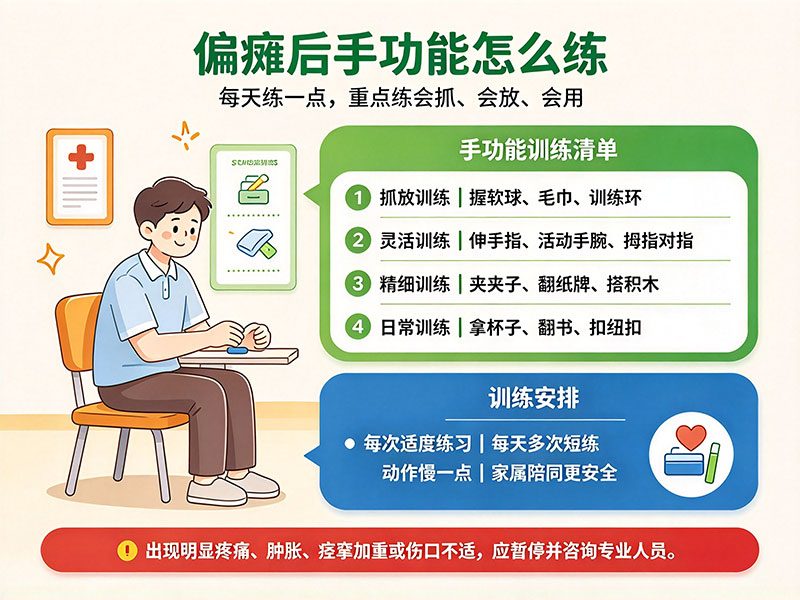 偏瘫后手功能怎么练