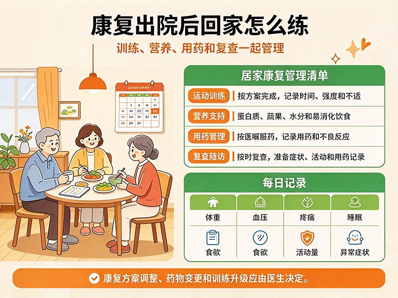 康复出院后回家怎么练
