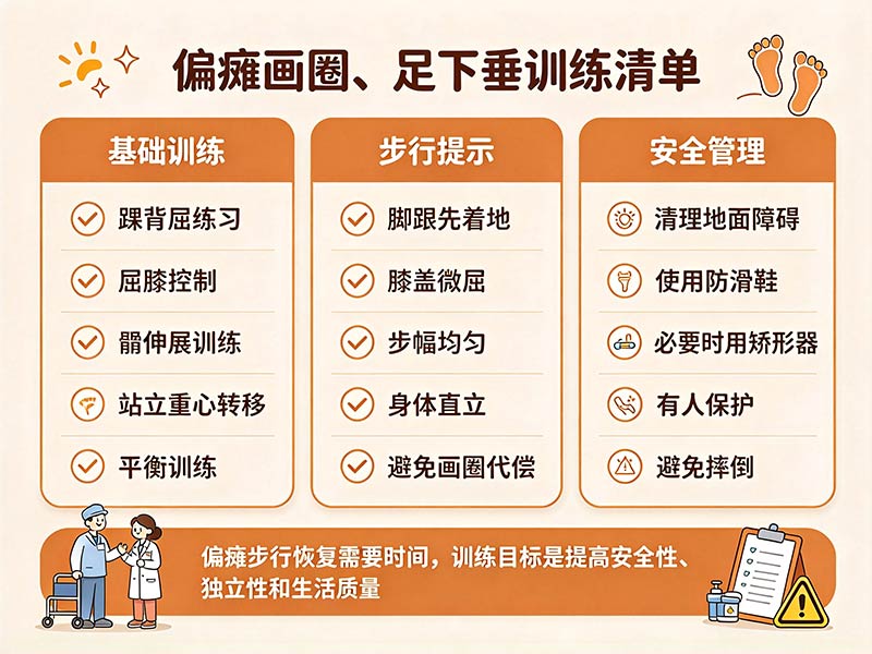 偏瘫走路画圈足下垂康复