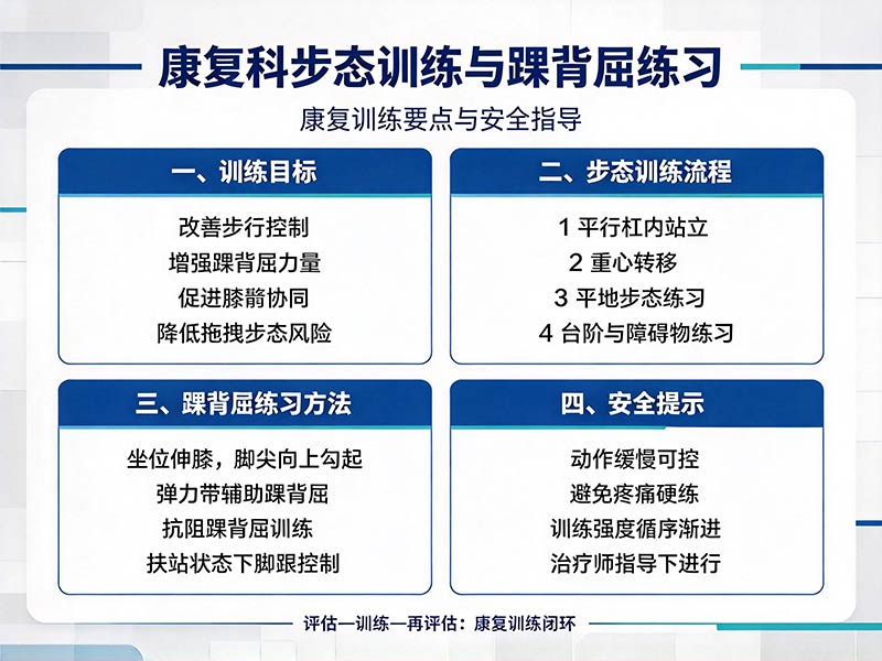 康复科步态训练与踝背屈练习