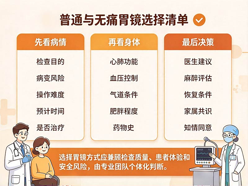 普通与无痛胃镜选择