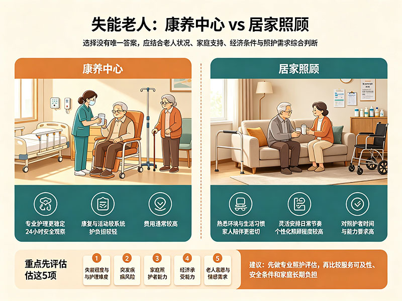 失能老人住康养中心还是在家照顾