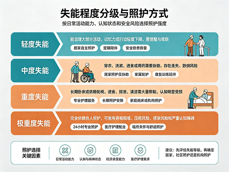 失能程度分级与照护方式