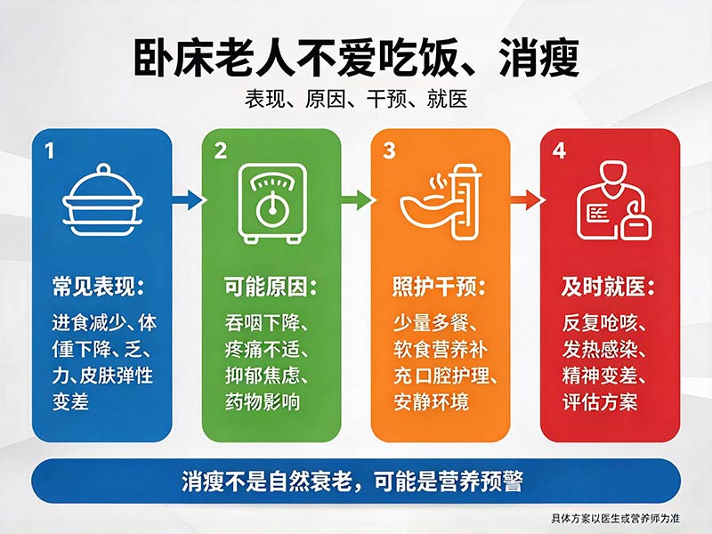 卧床老人不爱吃饭消瘦