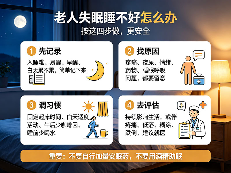老人失眠睡不好怎么办