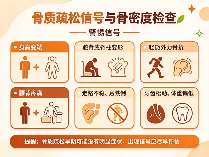 骨质疏松信号与骨密度检查
